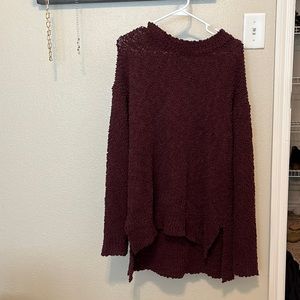 Purple popcorn material sweater